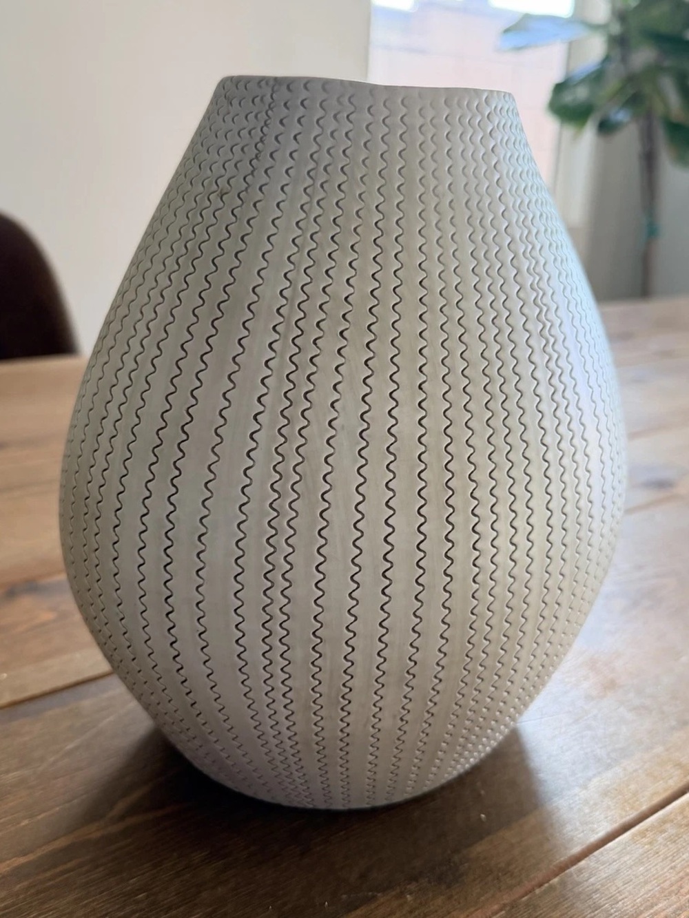 Crate and barrel Artisan Wv relief vase Made In Portugal